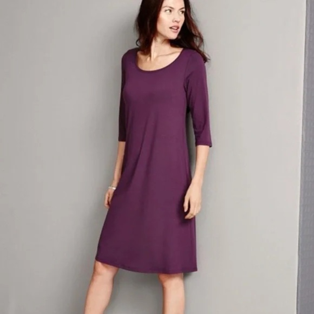 Eileen Fisher Purple Jersey Viscose Stretch Dress Size Small Petite 433